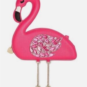 Betsey Johnson Hot Pink Flamingo Crossbody Bag